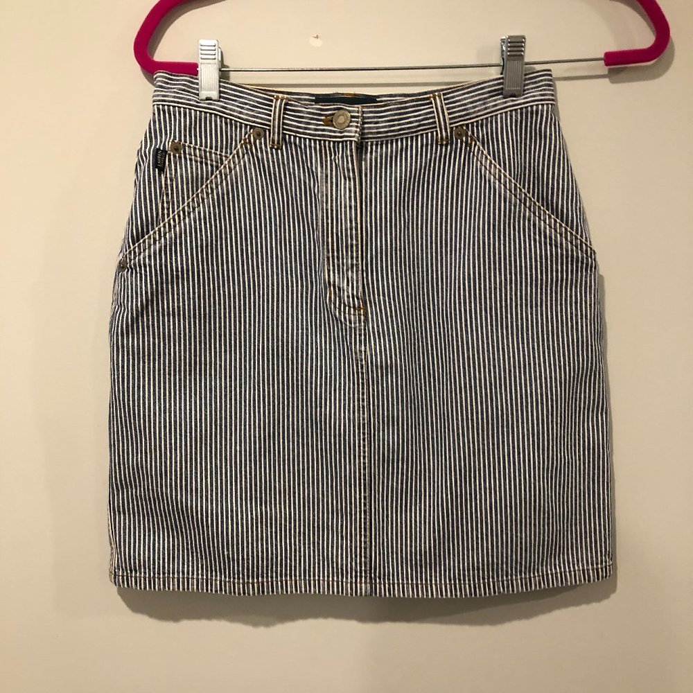 Ralph Lauren Striped Denim Mini Skirt